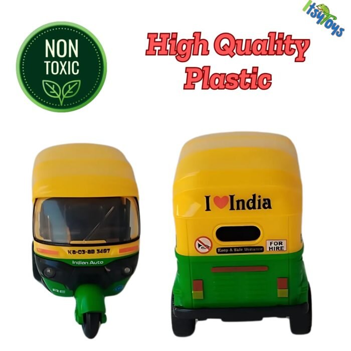 ItsyToys Indian Auto Rickshaw Die-Cast Model Toy – 3-Wheeler Miniature Tuk Tuk - Image 3