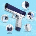 ItsyToys Electric Water Gun – Rechargeable Pichkari with High-Speed Motor & 30+ Feet Range – Powerful Water Gun Toy for Kids & Adults – Ideal for Holi, Pool, Beach & Outdoor Water Fun – Blue - Image 5