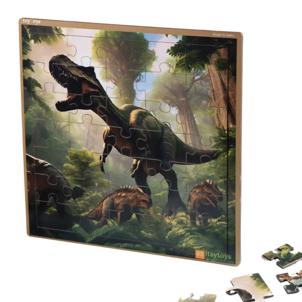 🦕 ItsyToys Wooden Dinosaur Jigsaw Puzzle for Kids – Eco-Friendly Educational Fun