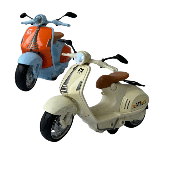 Diecast scooter blue and creamy color ItsyToys 1 10 Die-Cast Scooter Toy with Lights and Sound - Image 6